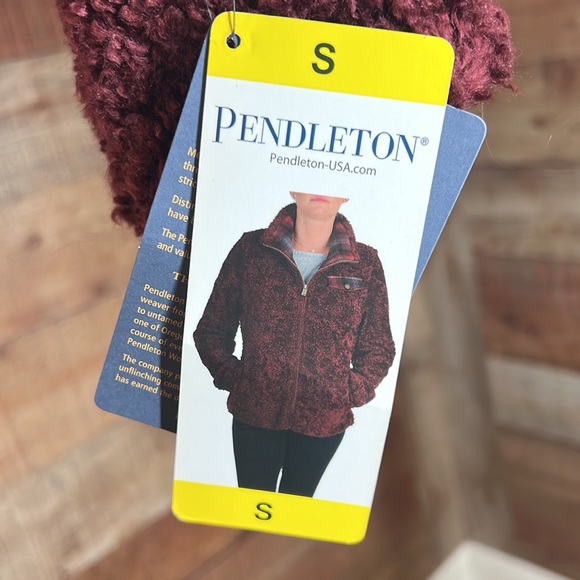 PENDELETON Maroon Teddy Zipper Front Jacket NWT Sz Small - Picture 7 of 12